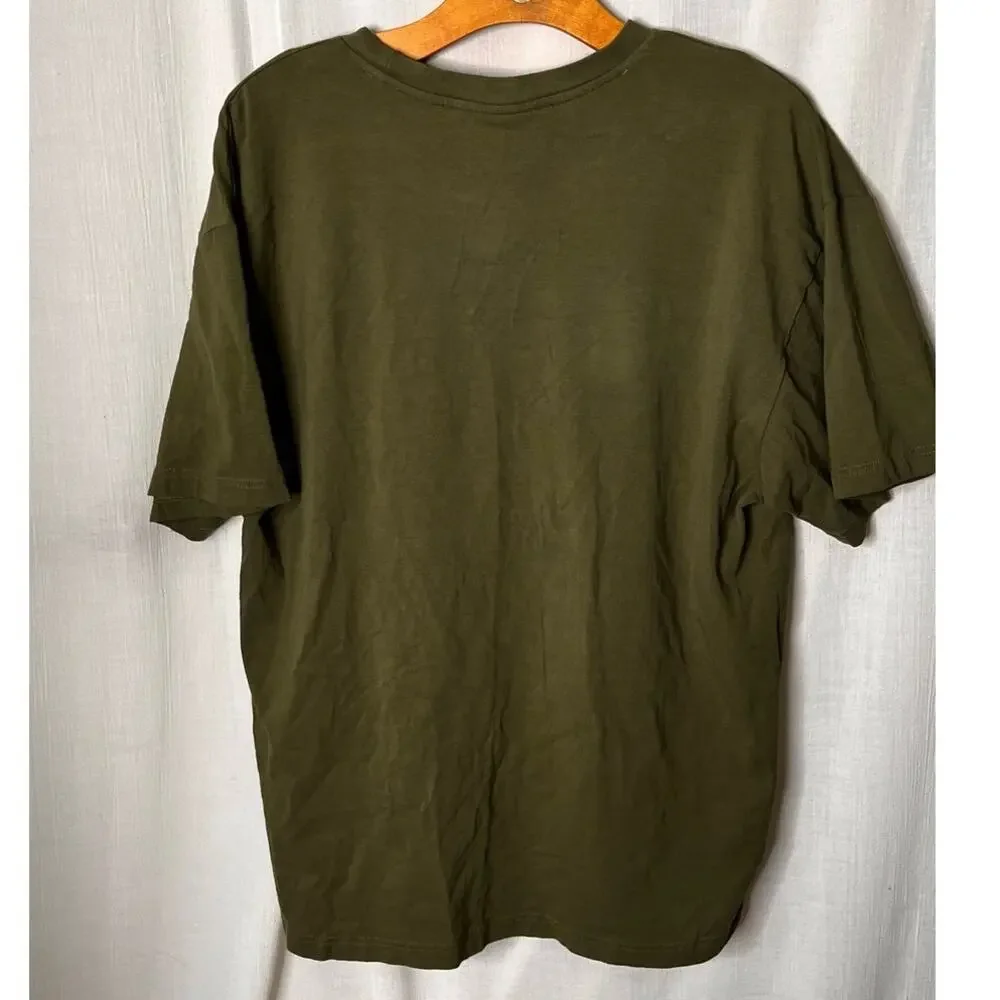 Gymshark Crest Oversized Short Sleeve T-Shirt Olive Green M